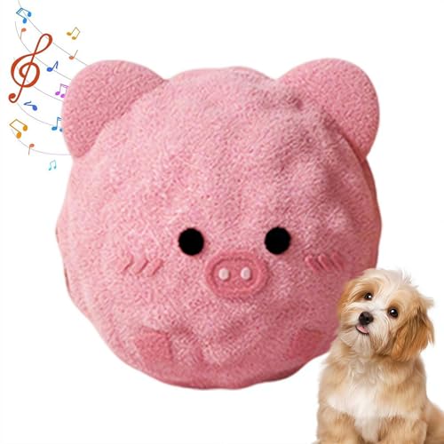 Plush Spiky Ball Dog Toy,2026 New Interactive Dog Toys, Jumping Squeaky Chew Toy Ball Durable Washable Interactive Bounce Balls for Small Medium Large Dogs Puppy Teething Toys