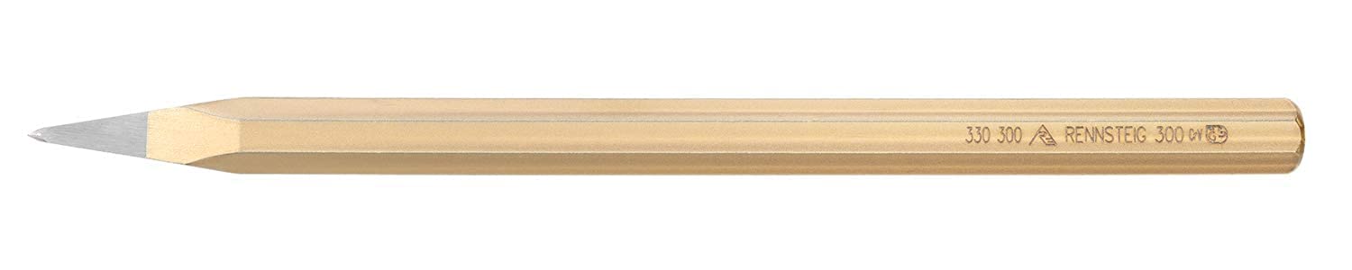 330 300 1 DIN 7256 Pointed Chisel, 0 V, Gold/Silver, 300 x 18 mm