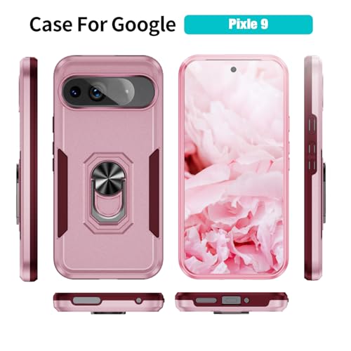 Bonkier for Google Pixel 9 Case [15 FT Military Grade Drop Protection] with Screen Protector & Lens Protector Heavy-Duty Shockproof Kickstand Case for Pixel 9 (Pink) by Bonkier - Used condition - Image 6