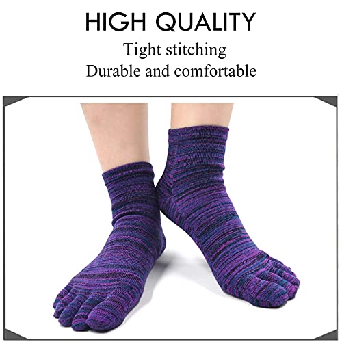 5 Pairs Men Toe Socks Cotton Breathable Athletic Running Ankle Five Finger Crew Sock3