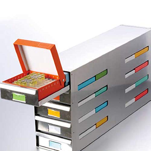 Biologix Stainless Steel 4X6 Freezer Rack With Sliding Drawers-Fits 24 Standard 1"Storage Boxes 1/Case #TOP11