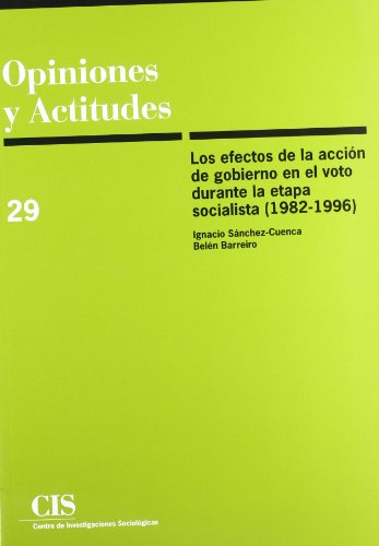 Los efectos de la acción de gobierno en el voto durante la etapa socialista (1982-1996): 29 (Opiniones y Actitudes)