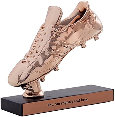 Trophies Trophies With Custom Engraving Football Trophy, Golden Boot Award 3D Statue, Resin Gold-plated Trophy, Fan Supplies, Souvenirs, Free Engraving Text ( Color : Copper , Size : 20x7x17cm )