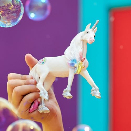 Image of Schleich Bayala - Rainbow Love Unicorn Stallion - Kids Ages 5+ | 70725 | Unicorn Figurine, Fantasy Toy for Girls 5+, Magical Collectible, Screen-Free Imaginative Pretend Play, Fairy Animal Figure
