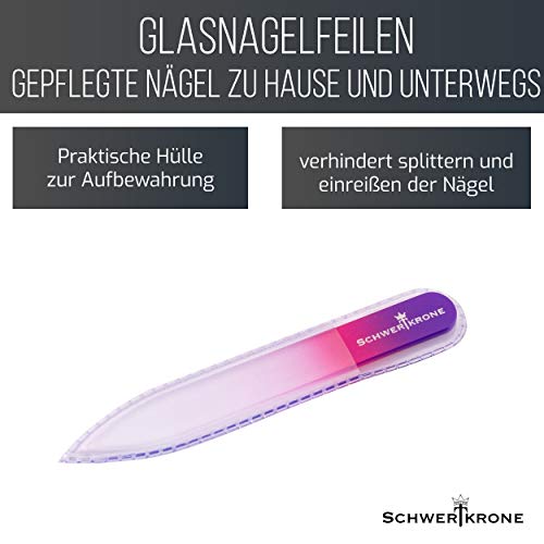 Schwertkrone Kristall Glasnagelfeile Original aus Tschechien 9cm doppelseitig – Bild 4