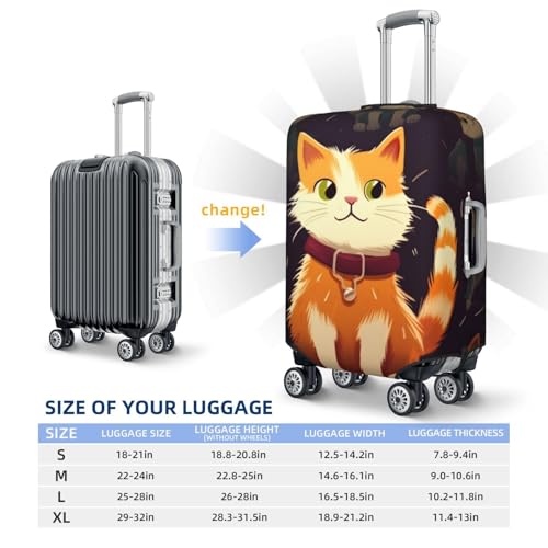 Travel Luggage Cover for Suitcase Elastic Suitcase Protector Cat Suitcase Covers Washable Suitcase Protective Cover Dust-proof Luggage Covers Fit 18-32 Inch Luggage2