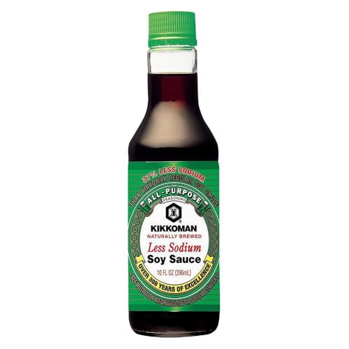 Image of Kikkoman Traditionally Brewed Less Sodium Soy Sauce, Black, 296 ml