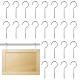 Beeveer 24 Pack Large Cabinet Door Painting Hanger Silver Zinc Plated Metal Screw-in Cup Hooks Painting Drying Threaded Hanger Hanging Ring for Wood Door Fixing Furniture Refinishing Painter Tools DIY