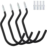 KURUI 9 in Mountain Bike Hooks for Garage Ceiling, Heavy Duty Bicycle Hangers for Hanging, Large Screw Hooks for Garage Ceiling Wall, No Drill Ceiling Hooks for Hanging Outdoor String Lights Plants