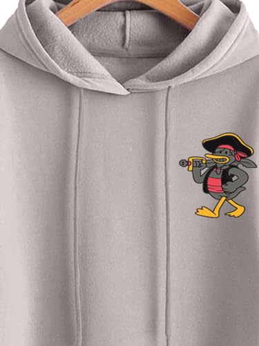 Image of JUNEBERRY Cotton Poly Fleece Oversized Fit Black, Green, Magenta, Mustard, Orange, Purple, Blue, Off White & Grey Graphic Printed Full Sleeve Hoodie for Women