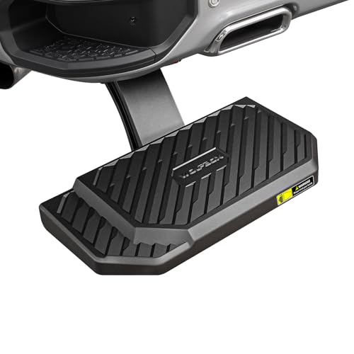 WOLFBOX Retractable Bed Step for 2019-2026 Chevy Silverado & GMC Sierra 1500, 330 LBS Heavy-Duty Truck Bed Step, Non-Slip Aluminum Tailgate Step Repla