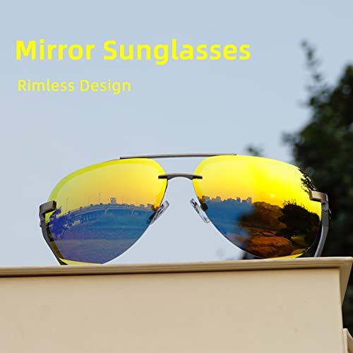 Image of Aviator Sunglasses for Men and Women Polarized Mirrored for driving