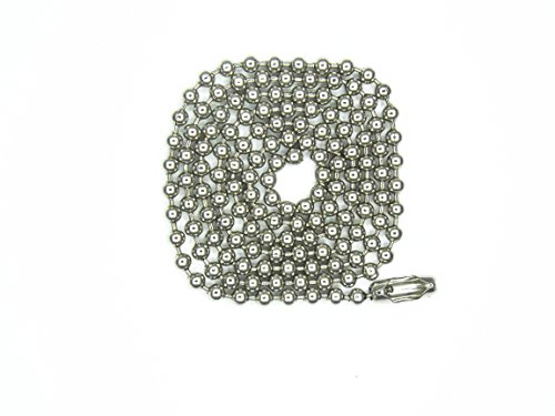 Glory Qin 3.2mm Stainless Steel Ball Chains & 60 Matching connectors (#6, 40 Feet)
