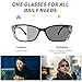 LuxGo 2Pairs Progressive Multifocal Reading Glasses, Photochromic Gray Sunglasses, Unisex, Full-Rim(Black,+0.00/+1.00 Magnification)