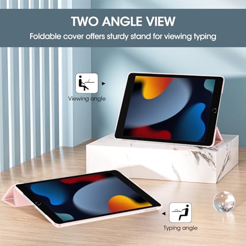 Image of ProCase for iPad 9th / 8th / 7th Generation Case 10.2 Inch (2021 /2020 /2019 Release), 10.2 iPad Case 9th / 8th / 7th Gen Cover, Slim Smart Cover with Translucent Hard Shell Back -Lightpink