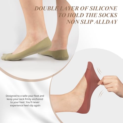 COOPLUS No Show Socks Womens Non Slip Ultra Low Cut Cotton Invisible Socks Thin Flat Boat Liner Socks 7 Pairs 5