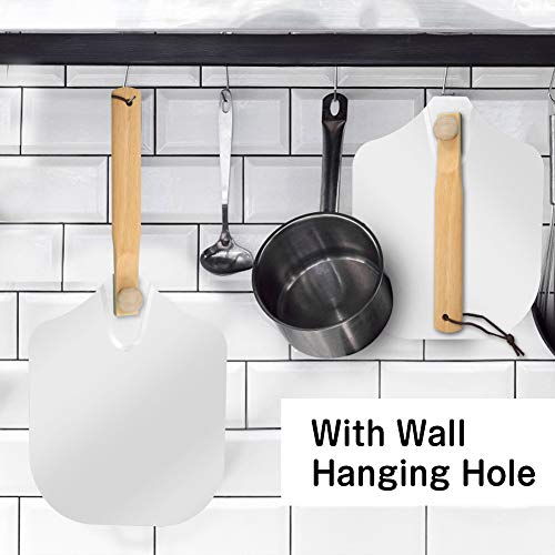 Aluminum Metal Pizza Peel, Pizza Spatula for Pizza Stone with Foldable Wood Handle Easy Storage Pizza Paddle for Baking Homemade Pizza Bread (12 Inch x 14 Inch)