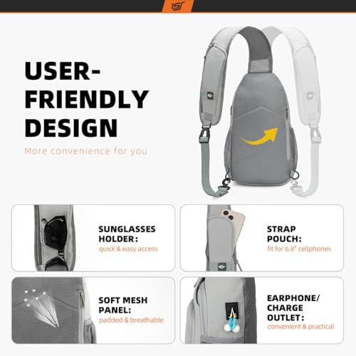 Image of SKYSPER Sling Bag RFID Crossbody Sling Backpack Cross Body Shoulder Bag Travel Hiking Daypack for Women Men(Sagegreen)