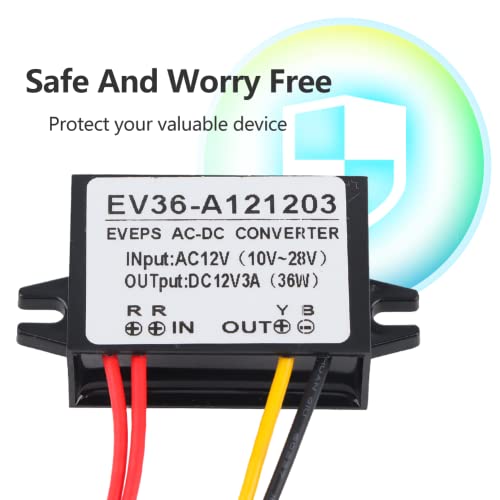 Watris Veiyi Step Down Voltage Convertor, AC 10-28V to DC12V±0.25V Converter, Waterproof Buck Converter for Car/Waterproof Step Down Module(3A)2