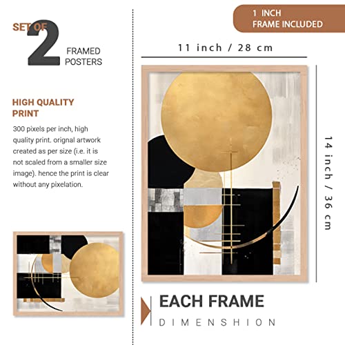 Image of kotart Aesthetic Modern Wall Decor Paintings with Frame for Home Decoration - Painting for Living Room Bedroom - Painting for Wall Decoration (14 x 18 inch) Set of 4 (Classic Wall Painting, 8)