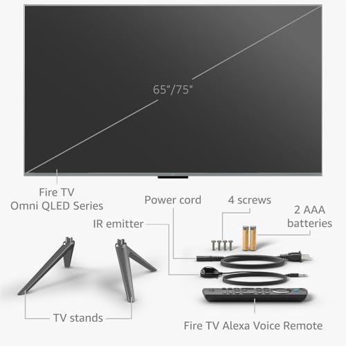 Image of Amazon Fire TV 75 inch Omni QLED Series 4K UHD smart TV + 4-Year Protection Plan
