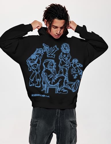 Vamtac Mens Graphic Hoodies Y2k Cute Pullover Oversized Fashion Streetwear Casual Hooded Sweatshirt Unisex Tops3