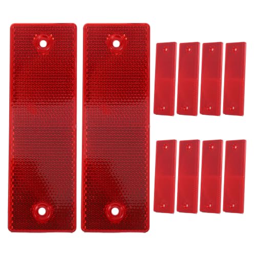 MUSISALY Reflectores Adhesivos Rectangulares para Suv y Buzones, Plástico Alta Visibilidad Nocturna, Paquete de 10 Unidades para Seguridad Vial