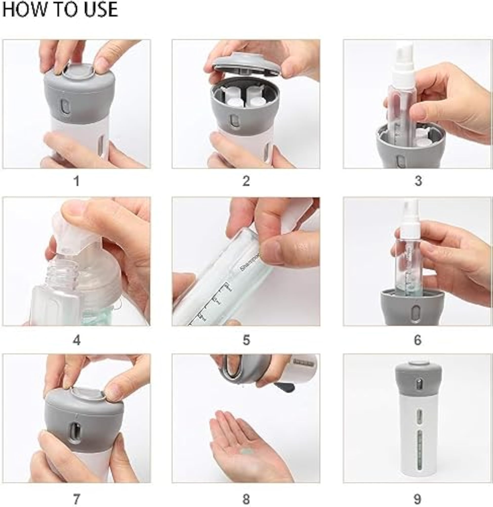 4-in-1 Travel Bottle Leak-Proof & Space-Saving Solution