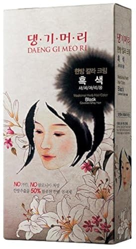 Daeng Gi Meo Ri – Korean Herbal Hair Dye Color Cream [Black] - PPD-Free Gray Coverage, Hair...