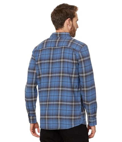 Image of Volcom Men's Caden Plaid Long Sleeve Flannel Shirt - Button-Front, Soft Brushed Cotton