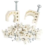 50 Pack 1/2' Half Clamps J-Hook with Screws, PEX Clips J-Clamp for Tubing Pipe Support J-Clips Tubing...