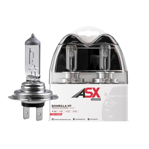 ASX ILUMINACION Bombillas Halógenas H7 12V 60/55W Para Faro Delantero, Luz Amarilla 3000K, Bombilla H7 Para Coche, 2 Unidades