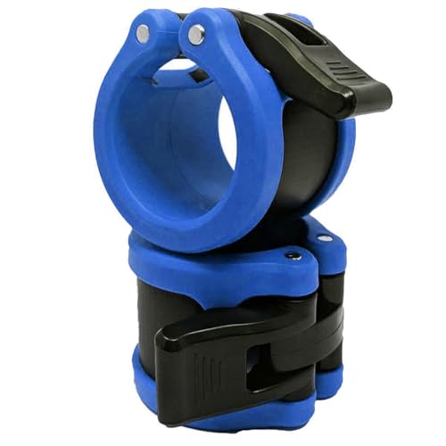 Clout Fitness Pro Elite Olympic Barbell Clamps Collars Quick Release Pair of Locking Weight Clips Fit 2 Inch Barbell for Weightlifting (Laser Blue)
