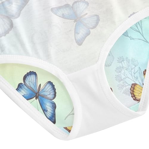 Toddler Panties, Watercolor Butterflies Blue Cotton Underwear Girls, 2–8 Years4