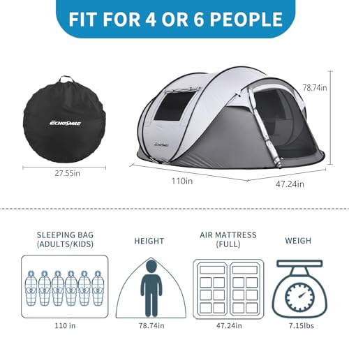 Carpa instantánea para camping 4-6 personas pop-up impermeable miniatura 2