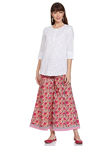 Image of Amazon Brand - Myx Women's High Rise Cotton Relaxed Fit Palazzo (Available in Plus Sizes)