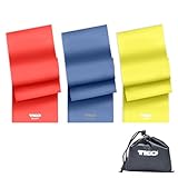 TKO Flat Resistance Exercise Bands | Latex Free Therapy Bands for Joint Mobility Strength Training and Physical Therapy | 3 Pack with 3 Resistance Levels | RDY