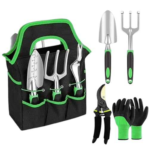 Herramientas De Jardinería Manual | Insumos de Plantas Portátiles y Resistentes a la Oxidación | Kit De Jardinería Y Utensilios,para Desherbar Airar Suelo Y Podar