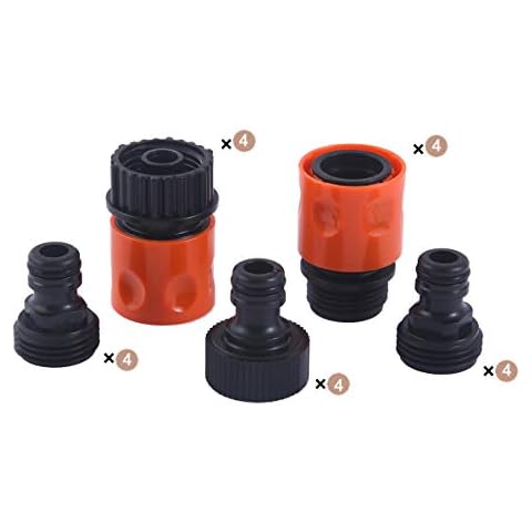HQMPC 20 Pieces Plastic Garden Quick Connectors Garden Hose Connector Hose Adapter 3/4"GHT Female And Male Couplers 3/4"GHT Female Males Male Nipples 4SETS(20PCS CONNECTORS) Cover