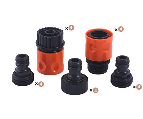 Hqmpc 20 Pieces Plastic Garden Quick Connectors Garden Hose Connector Hose Adapter 3/4" Ght Female And Male Couplers 3/4" Ght Female Males Male Nipples 4Sets(20Pcs Connectors) #TOP9