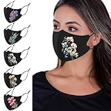 OMG Decor Fashion Floral Pattern Cloth Face Masks,Adjustable Face Masks for Women,Resuable Face Mask,A1