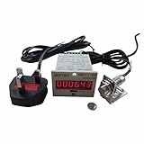 DIGITEN 110V-240V 6-Digit 0-999999 LED Display Digital UP Counter+Hall NPN Proximity sensor switch+holder