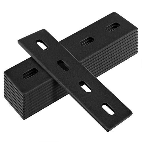 10 conectores planos para cargas pesadas, 155 x 38 mm, grosor de 4 mm, placa de reparación plana para soporte de placas rectas, conector de madera, acero laminado en frío Cover