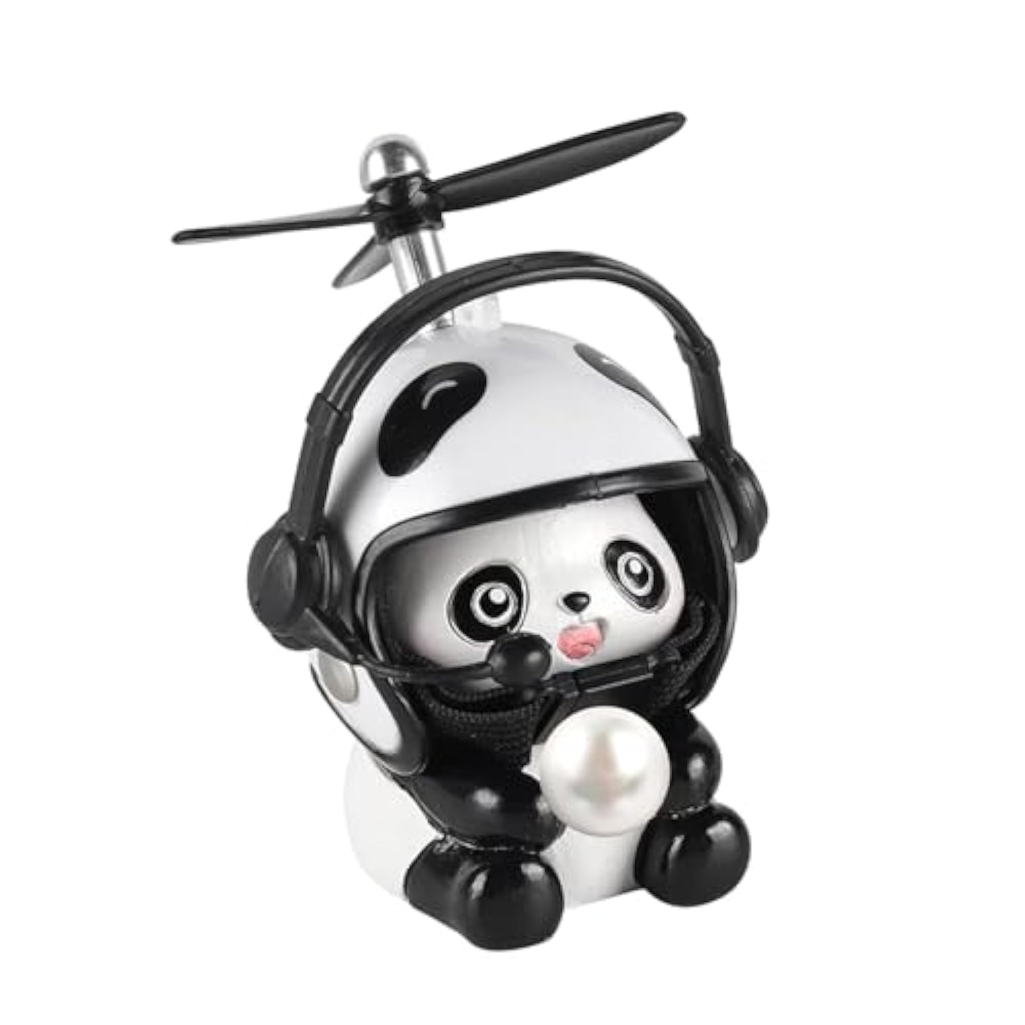 Bike Handlebars Mount Doll with Propeller Electric Car Panda Doll