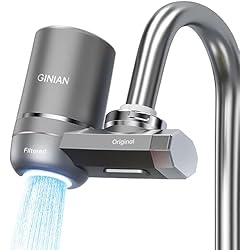 Purificador De Agua Maquina Ginian filtro de agua para el grifo del fregadero sistema de filtrado purificador, UV luz azul filtro hogar cocina, nueva tecnología a prueba de fugas, filtros de más de 60 sustancias (Máquinas)