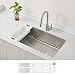 ZUHNE 16G Offset Drain Stainless Steel Kitchen Sink Fits 36" Cabinet (32 x 19 Inch Single Under Mount)