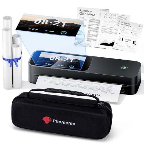 Phomemo M85 Portable Printers Wireless for Travel with Upgraded Touchscreen, Thermal Wireless Inkless Bluetooth Printer, Supports 8.5'x11'US Letter/A4/B5/A5, Compatible with iOS, Android, Windows, Mac