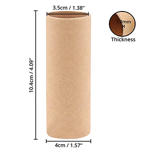 Handi Stitch Pack of 30 Brown Kraft Cardboard Tubes - L 10.4 x D 4 cm - Kraft Paper Roll - Cardboard Roll for School Crafts & Art Projects