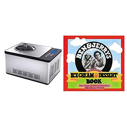 Whynter ICM-220SSY Stainless Steel Ice Cream Maker 2 Quart Capacity Bowl & Yogurt Function & Ben & Jerry's Homemade Ice Cream & Dessert Book