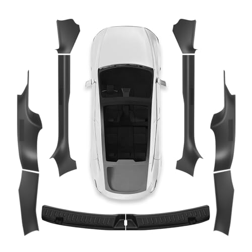 QINQINTU 10Pcs for Tesla Model Y Juniper(2025-2026) Matte Black Door Sill Protector with Bumper Guard [Anti-Kick & Keep Clean] Door Sill Guard Cover for Tesla Model Y Juniper Accessories 2025 2026